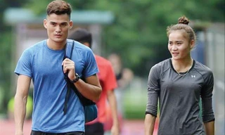 Luyện tập cự ly 400m rào trong thời gian tập huấn tại Trung Quốc, anh em Quách Công Lịch, Quách Thị Lan lại được đăng ký thi 400m ở giải Đài Loan mở rộng. Ảnh: FB Công Lịch.