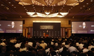 Sáng 5/6/2017, tại Thủ đô Tokyo, Nhật Bản, Thủ tướng Nguyễn Xuân Phúc dự và phát biểu tại lễ khai mạc Hội nghị Tương lai châu Á lần thứ 23. Ảnh: TTXVN.