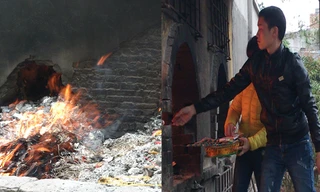 Hạn chế đốt vàng mã nay chỉ trông chờ vào nhận thức của người dân. Ảnh: T.Toan.