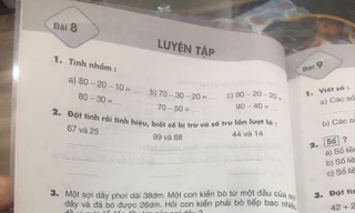 Sách bài tập Toán, Tiếng Việt lớp 2 có phần làm bài tập ngay trong sách.