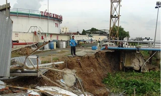 Hiện trường vụ sạt lở.