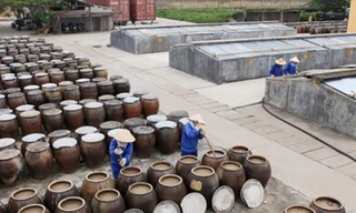 Làm nước mắm ở Việt Nam. Ảnh: T.L.