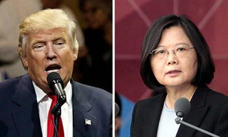 Tổng thống đắc cử Mỹ Donald Trump và lãnh đạo Đài Loan Thái Anh Văn. Ảnh: CBS.