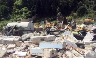 Ngôi nhà Nguyễn Thanh Tuân tử thủ bị san phẳng. Ảnh: Nguyễn Hoàn.