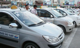 Taxi Âu Lạc, một trong 22 hãng taxi được liên ngành thông báo chưa giá giảm cước. Ảnh: T.Đảng.