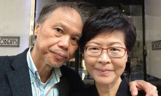 Trưởng đặc khu hành chính Hong Kong Lâm Trịnh Nguyệt Nga và phu quân Lâm Triệu Ba. Ảnh: HKFP.