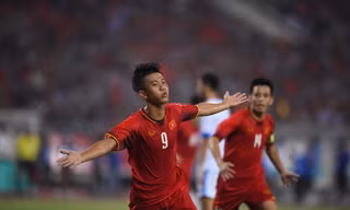 Văn Ðức ăn mừng bàn thắng quân bình tỷ số 1-1 cho U23 Việt Nam. Ảnh: NHƯ Ý.