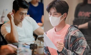 Ngắm nam thần K-Biz đọc kịch bản: "Tổ trưởng Hong" đáng yêu, Hyun Bin đẹp như tượng tạc