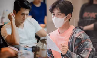 Ngắm nam thần K-Biz đọc kịch bản: "Tổ trưởng Hong" đáng yêu, Hyun Bin đẹp như tượng tạc