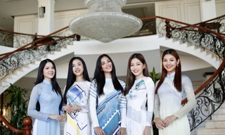 Dàn Hoa hậu, Á hậu khoe sắc vóc tươi trẻ, gợi cảm với áo dài tại đảo Lý Sơn