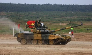 Kíp xe tăng của Việt Nam tại Army Games 2020. (Ảnh: Trần Hiếu/TTXVN)