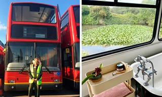 Cặp đôi biến xe buýt hai tầng thành ngôi nhà trong mơ