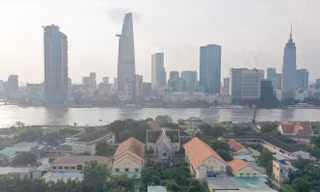 Khu đô thị mới Thủ Thiêm hướng về trung tâm quận 1, TPHCM. Ảnh: PV 