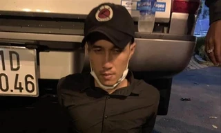 Nghi phạm Trương Tín khi bị bắt. Ảnh: CA 