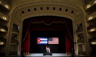 Tổng thống Mỹ Barack Obama đọc diễn văn trước người dân Cuba ở La Habana ngày 22/3/2016. Ảnh: Reuters