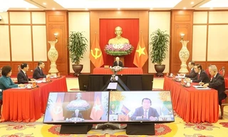 Tổng Bí thư Nguyễn Phú Trọng điện đàm với Chủ tịch Đảng Nhân dân Campuchia