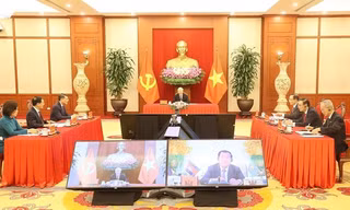 Tổng Bí thư Nguyễn Phú Trọng điện đàm với Chủ tịch Đảng Nhân dân Campuchia