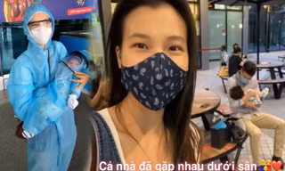 Hành trình bế con 2 tháng tuổi sang Singapore để gặp ông xã của MC Hoàng Oanh gây xúc động