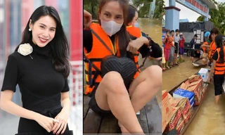 Những hình ảnh đẹp của Thủy Tiên khi đi cứu trợ đồng bào lũ lụt