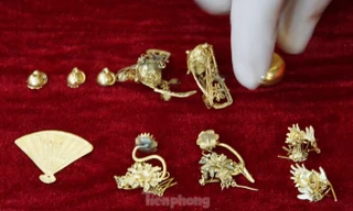 Bộ kim phẩm Đền Nghè vừa được công nhận là Bảo vật quốc gia