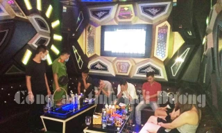 Hàng loạt quán karaoke bất chấp lệnh cấm, lén lút hoạt động ở Hải Dương. Ảnh: Công an Hải Dương.