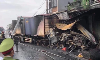 Hiện trường vụ tai nạn.