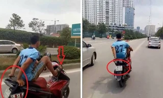 Xác định chủ xe máy vụ điều khiển bằng chân lấn làn BRT