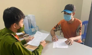 Anh Nguyễn Danh Cảnh tại cơ quan công an.