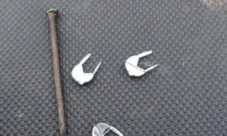 Loại đinh gây ra hàng loạt vụ thủng săm trên cao tốc Hà Nội - Bắc Giang.