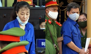 Bị cáo Lò Văn Huynh và Nguyễn Thị Hồng Nga.