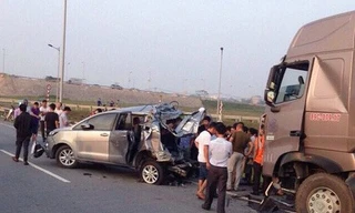 Hiện trường vụ tai nạn thảm khốc trên cao tốc Hà Nội - Thái Nguyên khiến 4 người tử vong