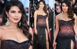Hoa hậu thế giới Priyanka Chopra ngực đầy quyến rũ với đầm xẻ cao