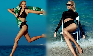 Nàng mẫu Nga khoe chân dài miên man trên biển