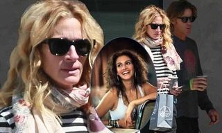 ‘Người đàn bà đẹp’ Julia Roberts mặt mộc xuống phố cùng chồng