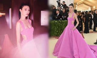 Thiên thần nội y Hoa ngữ eo ‘con kiến’ với đầm cắt cúp táo bạo