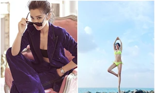Lý Băng Băng khoe ba vòng hoàn hảo khi diện bikini tập yoga
