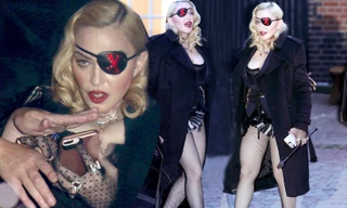 Madonna 60 tuổi diện tất lưới, mặc bốc lửa xuống phố 