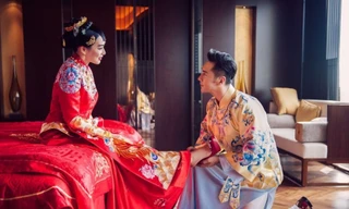 Vợ chồng Chung Lệ Đề nồng nàn trong ngày cưới