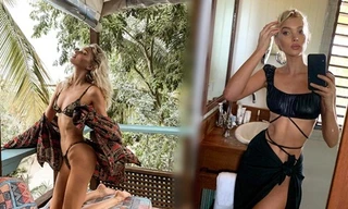 'Búp bê Thụy Điển' Elsa Hosk mặc nội y khoe eo 58cm nhỏ xíu khó tin