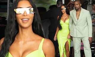 Kim Kardashian siêu quyến rũ sánh đôi chồng dự tiệc cưới ở Miami