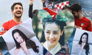Cựu tiền đạo AC Milan mang ảnh mỹ nữ Tân Cương vào sân cỏ