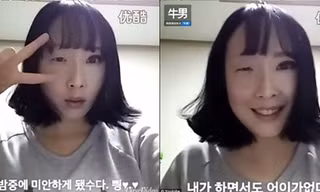 'Ngã ngửa' khi cô gái Hàn Quốc tẩy trang nửa mặt 