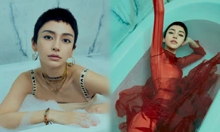 Angelababy ‘lột xác’ với ảnh tóc tém trong bồn tắm