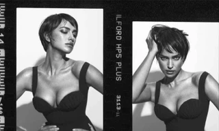 Irina Shayk tóc tém, diện đầm đẩy ngực siết eo gợi tình