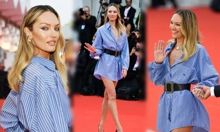 Mặc váy như pyjama của chồng, siêu mẫu Nam Phi khoe chân dài mê mải