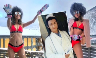 Vợ tài tử ‘Thiên long bát bộ’ diện bikini ở Bắc Cực -10°C