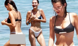 Bella Hadid thả dáng với bikini táo bạo ở Malibu