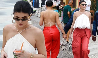 Nàng út tỉ phú nhà Kardashian áo yếm lưng trần hút mọi ánh nhìn ở Ý