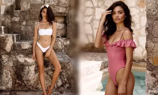 Nàng mẫu lai Shanina Shaik eo thon chân dài với áo tắm