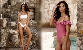 Nàng mẫu lai Shanina Shaik eo thon chân dài với áo tắm